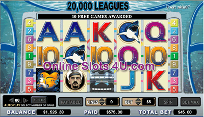 20000 Leagues Slot Game Bonus Game