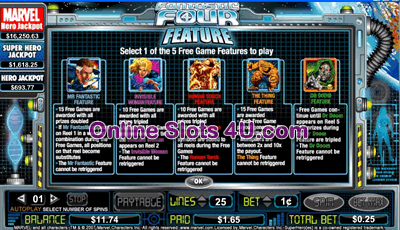 Fantastic Four Slot Game Bonus Game
