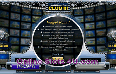 Millionaires Club III Slot Game Jackpot Level