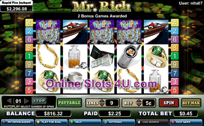 Mr Rich Slot Game Bonus Game