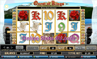 Quest Of Kings Slot Game Bonus Game