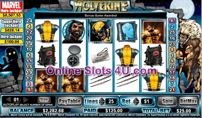 Wolverine Slot Game Bonus Game