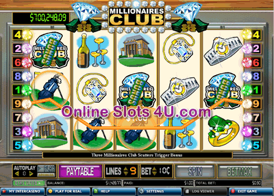 Millionaires Club Slot Game Bonus Game