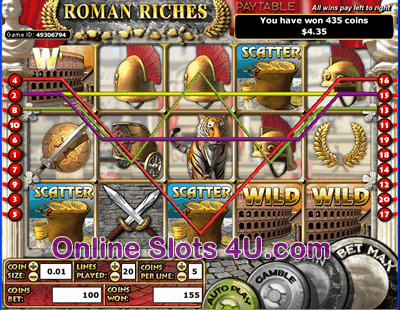 Roman Riches Slot Game Bonus Game