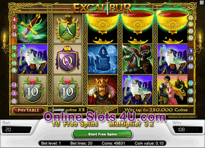 Excalibur Slot Game Bonus Game