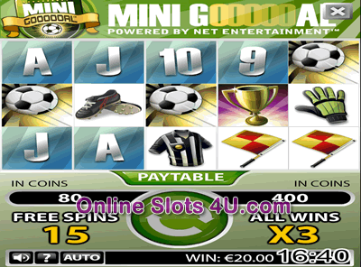 Mini Goooooal Slot Game Bonus Game