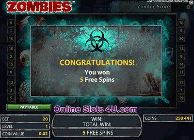 Zombies  Slot Game Bonus Game
