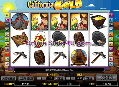 California Gold Slot Game Bonus Game