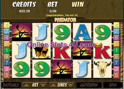 Predator Slot Game Bonus Game