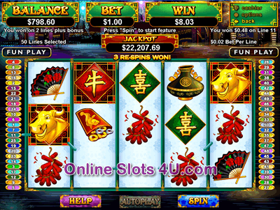 Happy Golden Ox of Happiness Slots Game Re-Spin Game