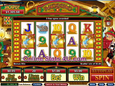 Pinocchio Slot Free Spins Game