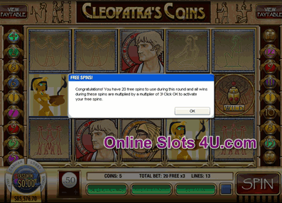Cleopatra's Coins Free Spins 
