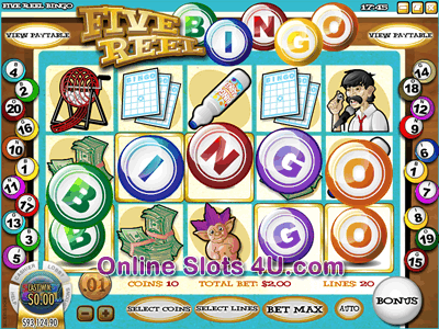 Five Reel Bingo  Slot Game Bonus Game