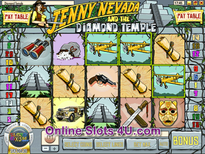 Jenny Nevada and the Diamond Temple  Slot Game Bonus Game