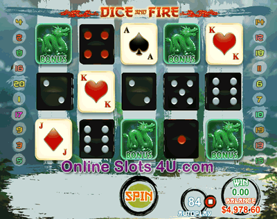 Dice and Fire Slot Game Bonus Game