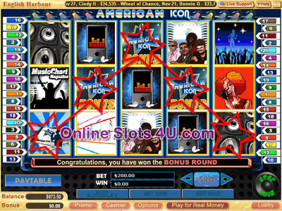 American Icon Slot Game Bonus Game